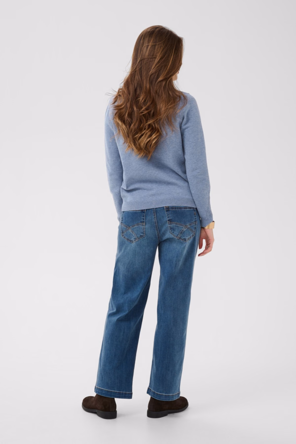 Cream CRDela Knit Γυναικεία Πλεκτή Γαλάζια Μπλούζα Γαλάζιο - M 3