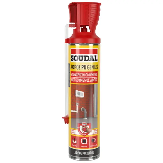 SOUDAL Genius Αφρός Πολυουρεθάνης (PU) Χειρός 600ml