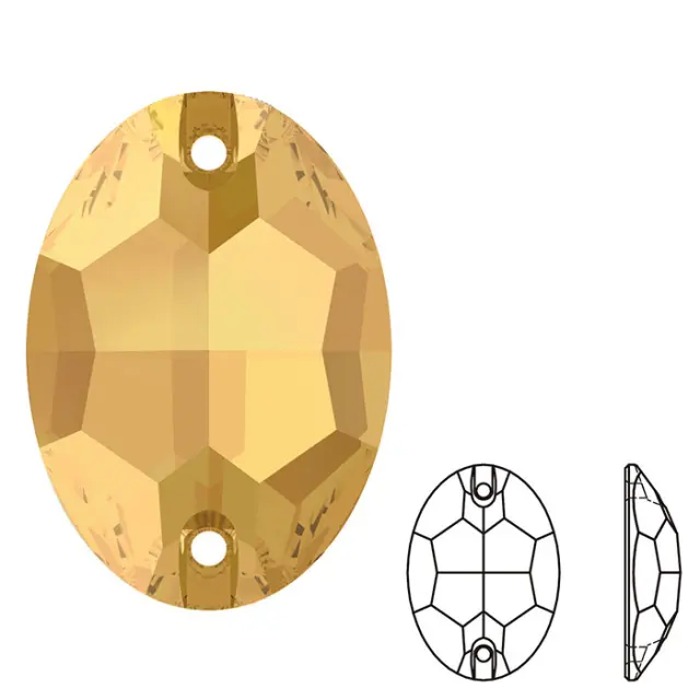 Swarovski 3210 Sew-On Oval Crystal Metallic Sunshine 10x7mm - 2τεμ