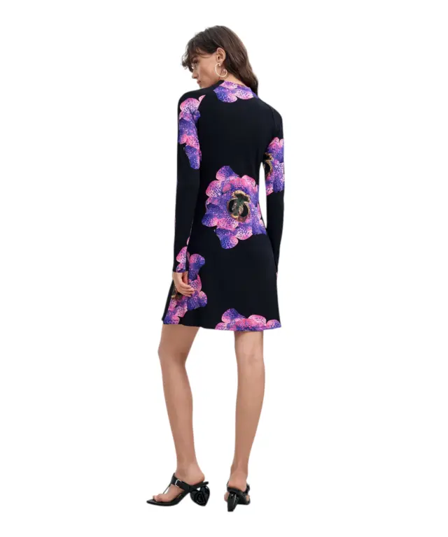 Desigual - Γυναικείο Mini Φόρεμα Lacroix 26WWVK03-2000 Μαύρο/Φλοράλ 3