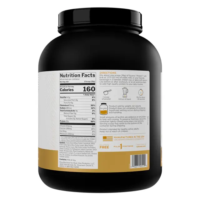 Rule1 Source 7 Protein Vanilla Ice Cream, 4 lbs 2