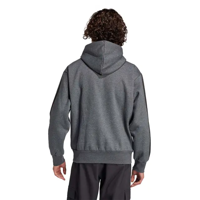 adidas Sportswear Men's 3Stripes Fleece Hoodie. Γκρι Σκούρο JW4308 (adidas Sportswear) 2