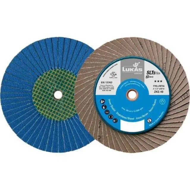 Επαγγελματικός Δίσκος Λείανσης Lukas Schleiflamellenteller Sltflex Zirkonkorund Ø 125 Mm Korn 40 –