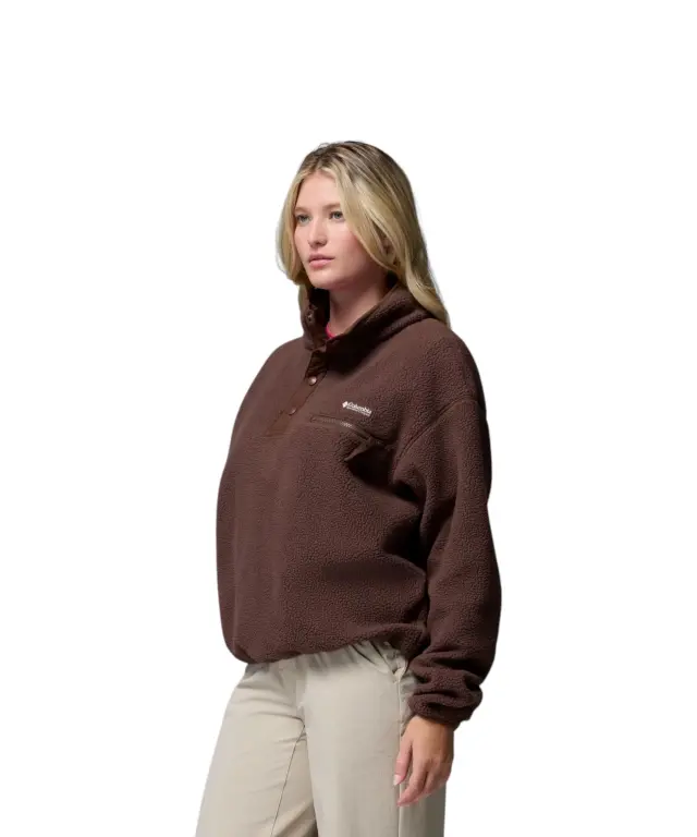 Columbia - Γυναικείo Φούτερ Fleece Helvetia II Cropped Half Snap 2092231-258 Καφέ - S 2