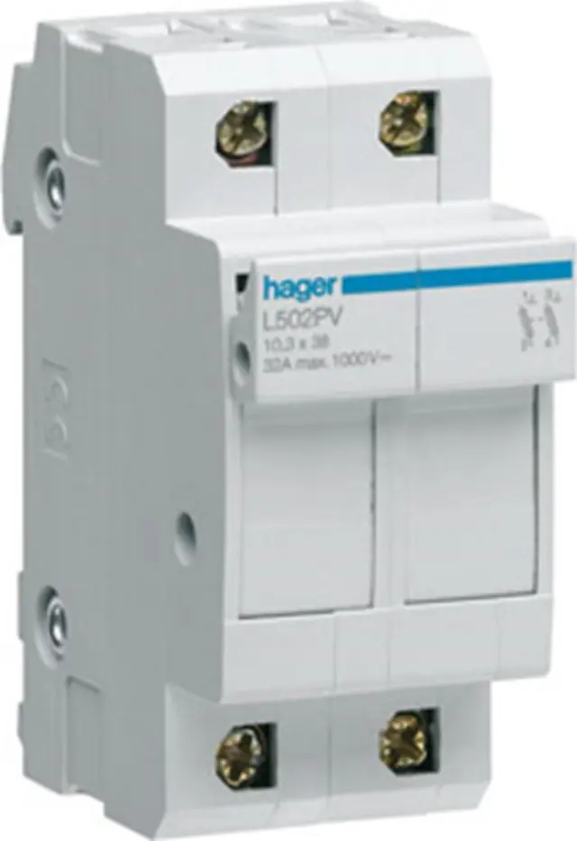 Fuse carrier 2P 1000V DC L38 2M