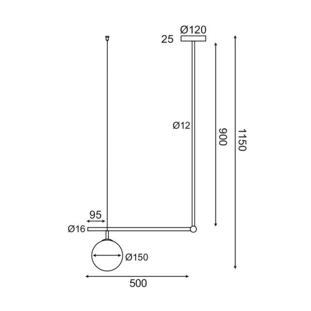 ΚΡΕΜΑΣΤΟ Φ/Σ 1ΧΕ27 ΜΕΤΑΛΛΙΚΟ+ΟΠΑΛ ΓΥΑΛΙ 56X15XH115CM THETIS / V360501P 2