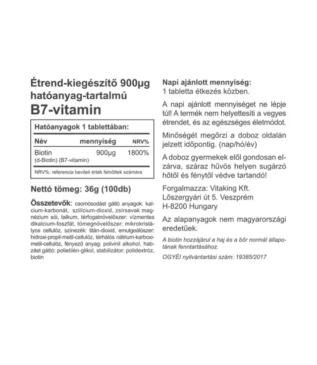 Vitaking B7 Biotin 900 mcg 2