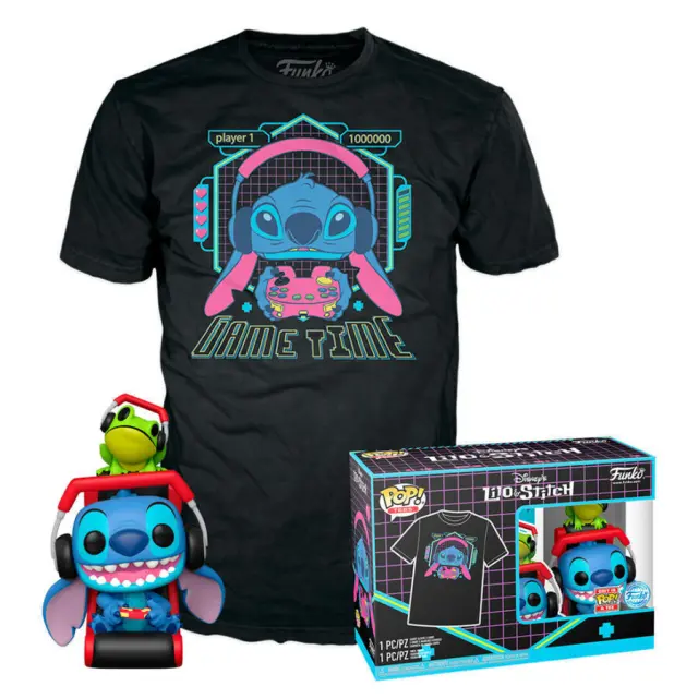 Funko Pop! + Tee (Adult): Lilo and Stitch - Gmr Stitch with Frog Vinyl Figure and T-Shirt (S) 2