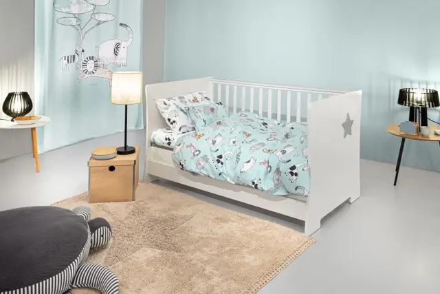 ΣΕΤ ΣΕΝΤΟΝΙΑ ΚΟΥΝΙΑΣ(115X170) ZOOTOPIA AQUA GREY GUY LAROCHE