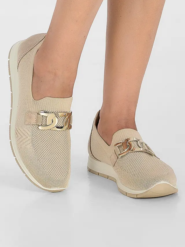 Imac Sneakers Γυναικείο ύφασμα/δέρμα Μπεζ IMA/755980 CREAM 2