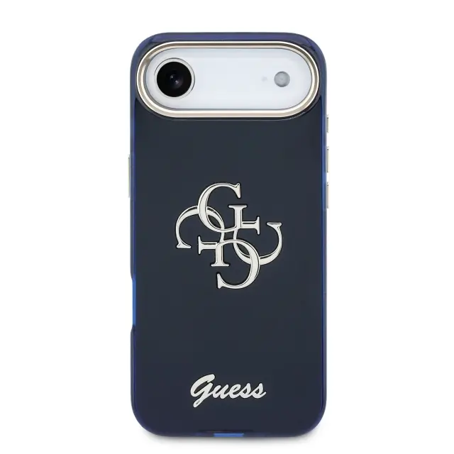 Guess IML 4G Script Metal Logo Case for iPhone Air Blue 3
