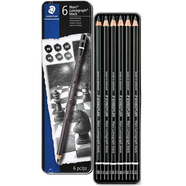 Σετ 6 Μολύβια Staedtler Mars Lumograph Black