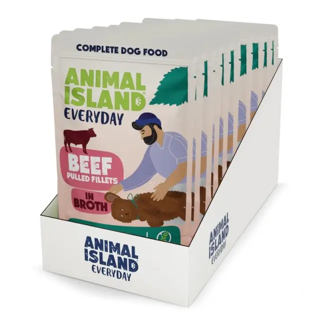 ANIMAL ISLAND Beef Fillets in broth - wet dog food - 10x150g