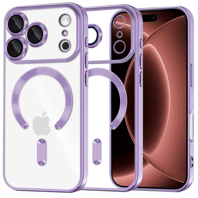 Techsuit® Luxury Crystal MagSafe Θήκη για iPhone 17 Pro Max/18 Pro Max- Light Purple.
