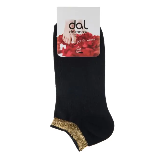 Γυναικεία τερλίκια με Lurex Dalmaras Socks 903 One Size Μαύρο - Χρυσό