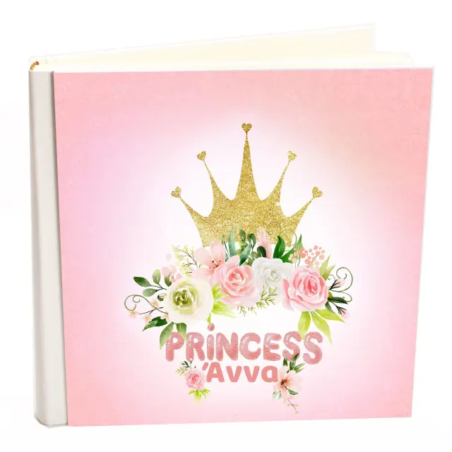 Άλμπουμ Δερματίνης συλλογής my album ,Princess με κορόνα ,με όνομα Άννα, άλμπουμ με ριζόχαρτο 35x35cm .Σε κουτί φύλαξης