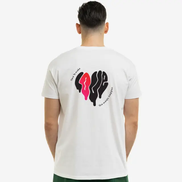 T-shirt Noshame® Λευκό με τύπωμα Graffiti Heart - 122471 - XXL 2