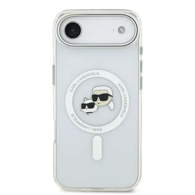 Karl Lagerfeld IML K&CH Heads Metal Frame MagSafe Case for iPhone Air Transparent 3