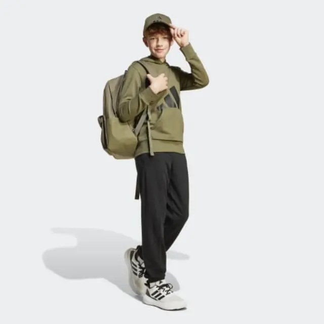 Adidas Sweatshirt with Hood and Pockets Green Essentials JC9675 - 128 3