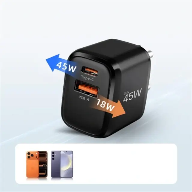 Tech-protect Nca45w-gan 2-port Network Charger Pd 45w / Qc3.0 Black 3