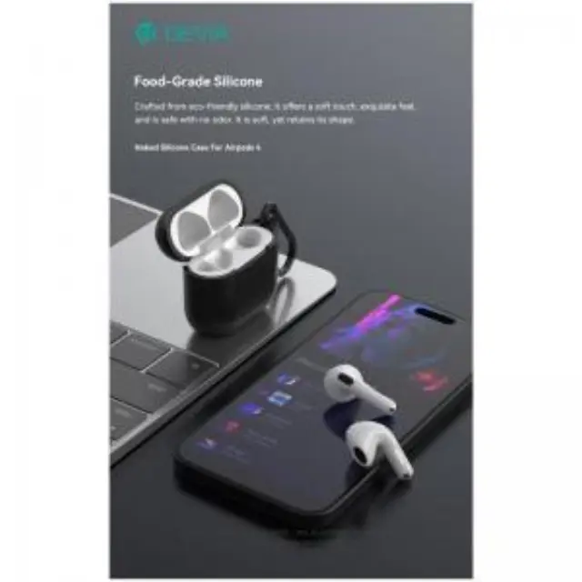 Θήκη Σιλικόνης Devia Apple AirPods 4 Naked Λευκό N68125 3