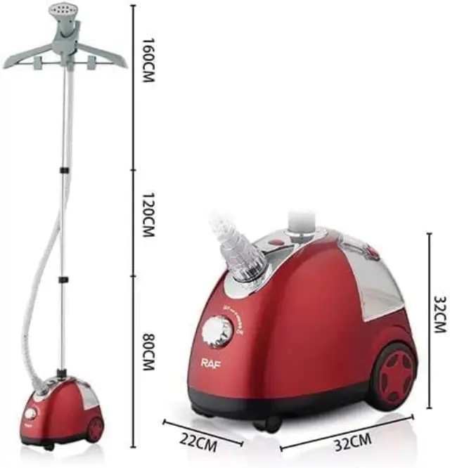 RAF Ατμοκαθαριστής Ρούχων Δαπέδου 1700W με Δοχείο Κόκκινος R.3037 2
