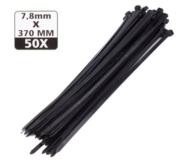 Cable ties 7.6 x 370 mm 50 pieces black