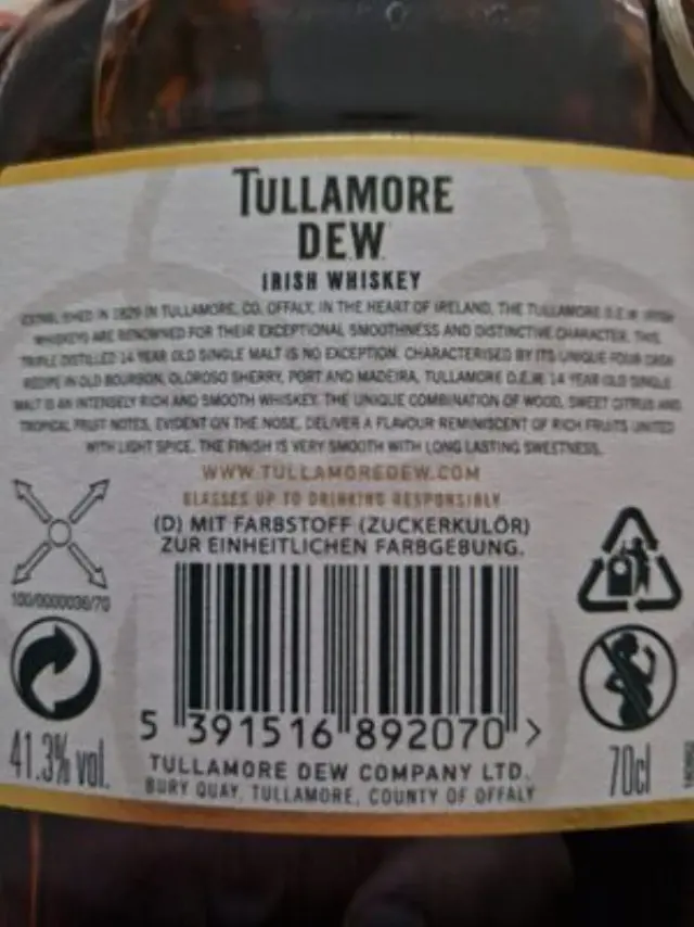 TULLAMORE DEW 14 YEARS AGED SINGLE MALT WHISKEY 700ML 2