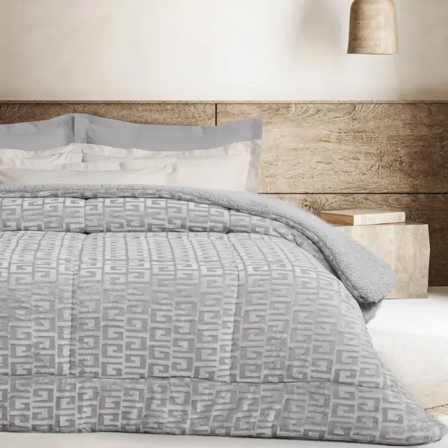 Κουβερτοπάπλωμα 160x220 Μονό 720gsm Fleece Sherpa Das Home 1392 Grey 100% Πολυέστερ