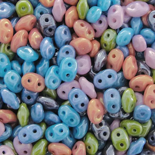 Χάντρα Superduo - Mix Cotton Candy - 2.5x5mm ~10gr