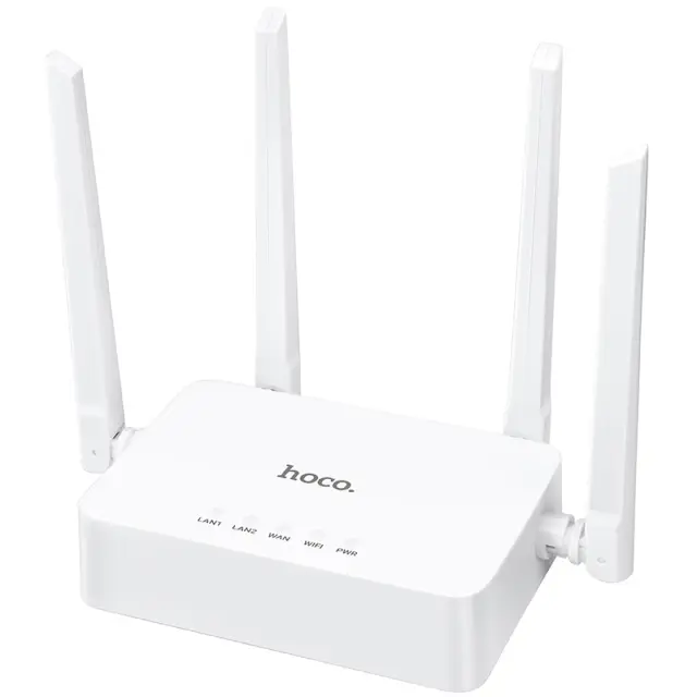 Wifi Router Hoco. DQ04 300Mbps 4x5dBi 2.4GHz Λευκό