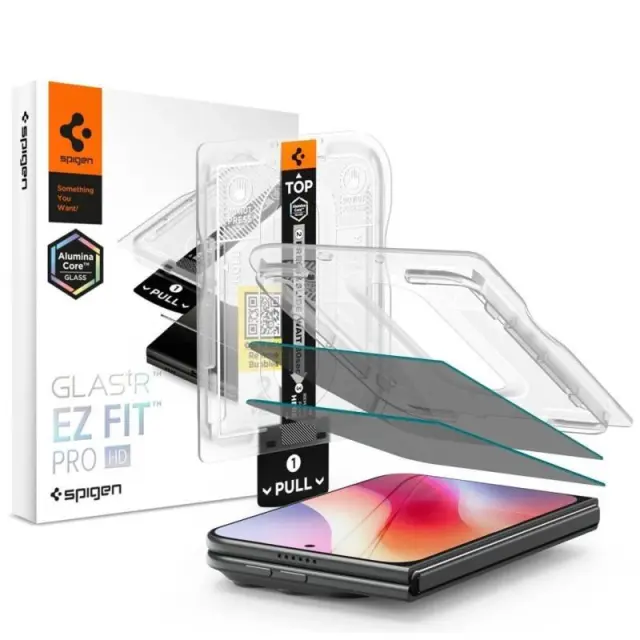 Tempered Glass Full Face Spigen Glas.tR EZ-FIT Privacy Apple iPhone Duo Μαύρο (2 τεμ.) N71823