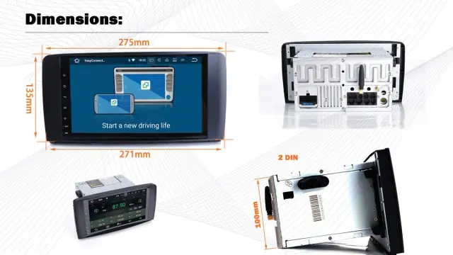 Ηχοσύστημα αυτοκινήτου 2DIN - Mercedes - R-Class - Android - 9' - 000828 3