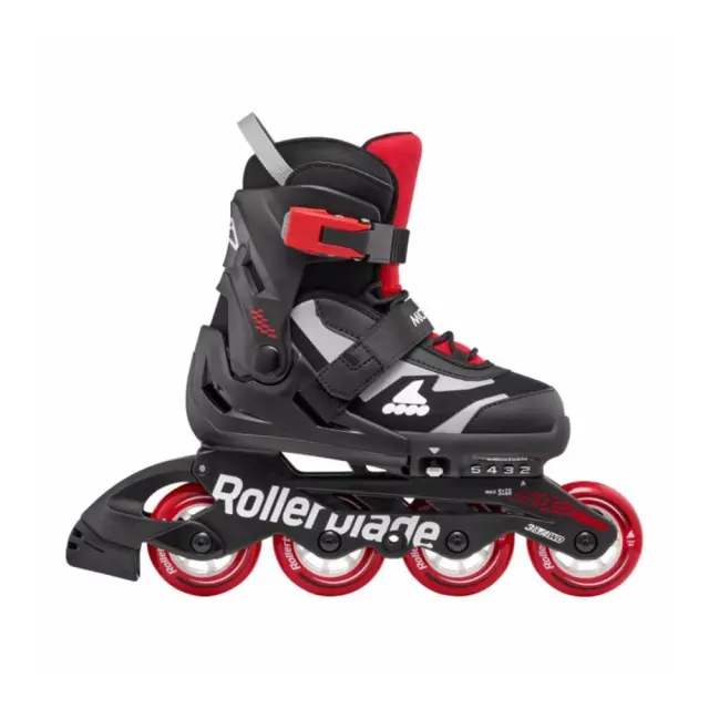 Rollerblade Microblade SL - Μαύρα/Κόκκινα ρυθμιζόμενου μεγέθους παιδικά inline rollers - 28-32