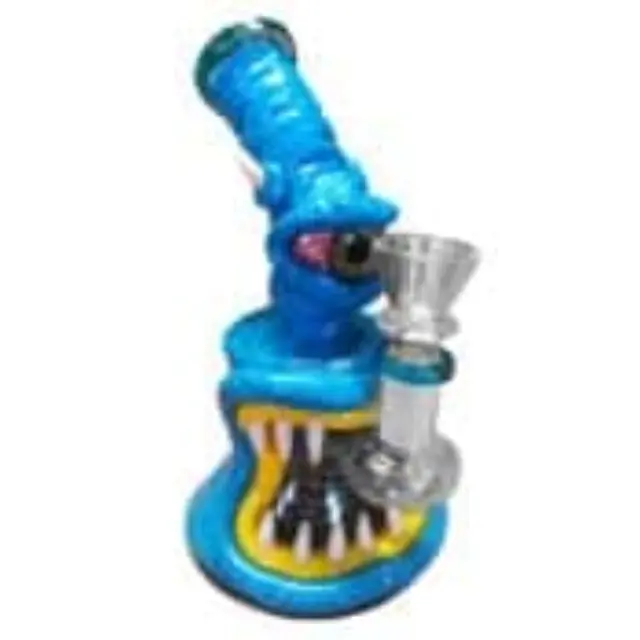 Monster Glass-Clay Bong 16cm Blue 3