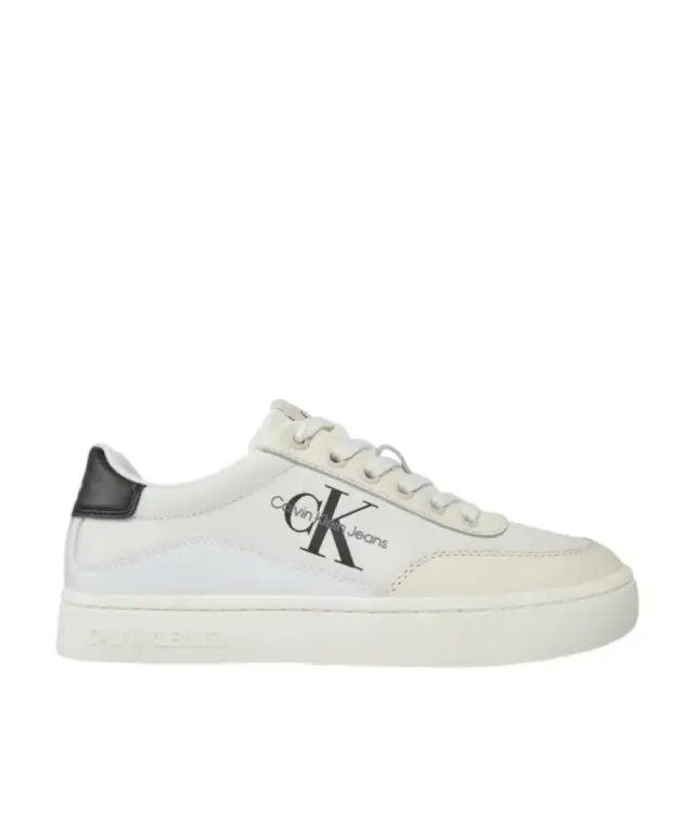 Calvin Klein - Γυναικεία Sneakers Classic Cupsole Low Lace Lth Ml YW0YW01296-01W Λευκό