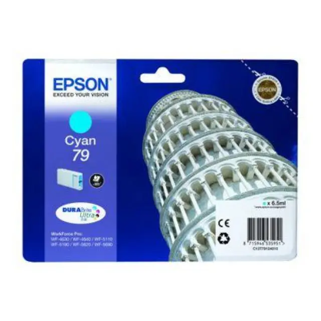 Epson 79 Γνήσιο Μελάνι Εκτυπωτή InkJet Κυανό (C13T79124010)