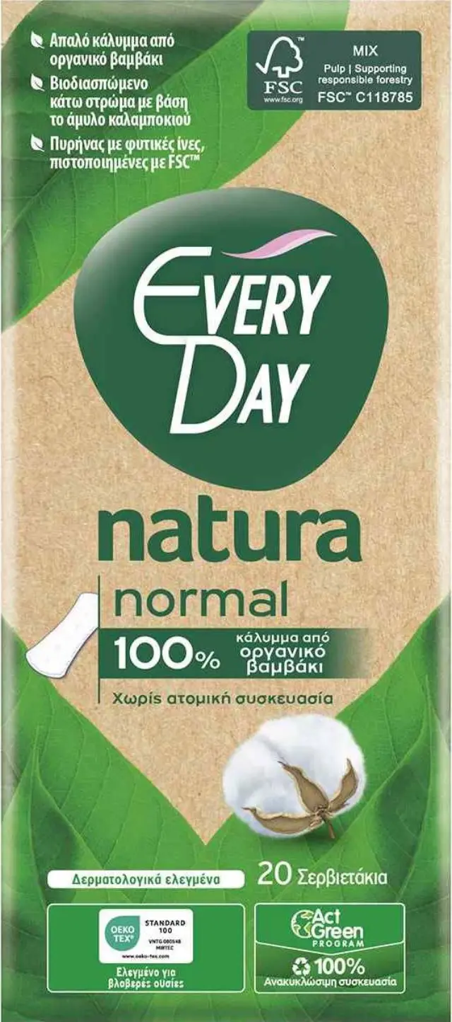 Every Day Natura Normal Σερβιετάκια Ημερήσια 20τμχ