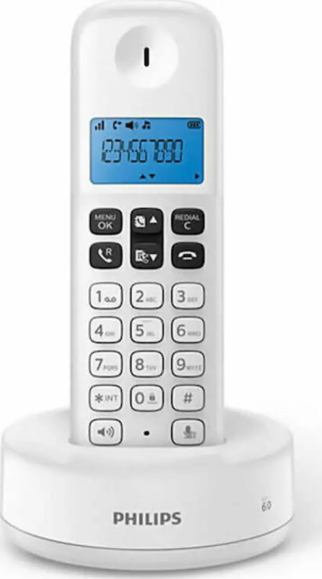Philips D1611W Ασύρματο Τηλέφωνο με Aνοιχτή Aκρόαση Λευκό