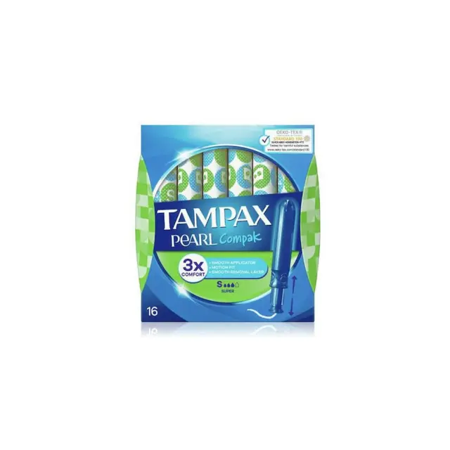 Tampax | Compak Pearl Super με Απλικατέρ για Προστασία & Διακριτικότητα | 16τεμ