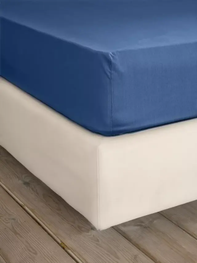 Σεντόνι King Size 270x280 Nima Unicolors SS24 100% βαμβακερόΧωρίς Λάστιχο- Dark Denim