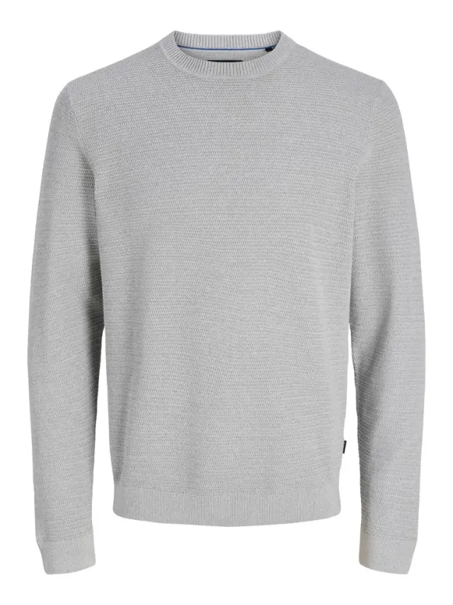 JPRBLURILEY KNIT CREW NECK LS SN - Light Grey Melange
