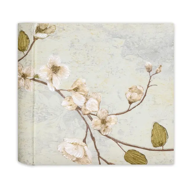 Άλμπουμ JARDIN βιβλιοδεσίας με κουτί 24×24 cm 40 σελίδες με λευκό χαρτόνι και ρυζόχαρτα (ALBUM JARDIN CREAM 24X24)