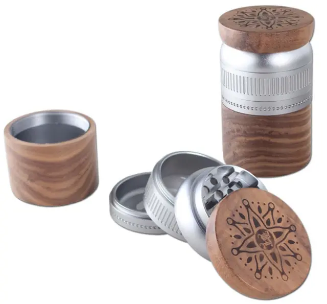 Black Leaf Grinder Τρίφτης Ξύλο Καρυδιάς - Αλουμίνιο 63mm - 5 Parts