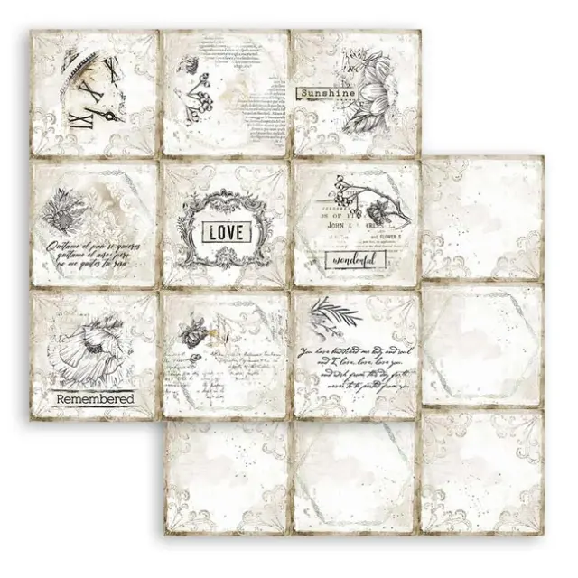 Χαρτί Scrapbooking Stamperia Διπλής Όψης - Romantic Journal Cards - 31x30cm