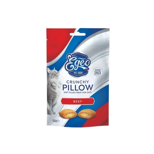 Egeo Crunchy Pillow Snack Γάτας Με Γέμιση Βοδινό 60gr Μονόχρωμο