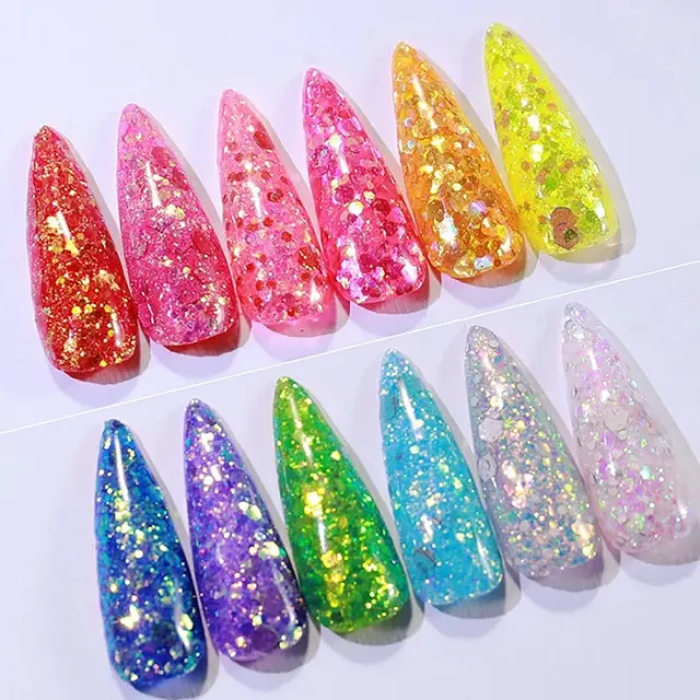 Σετ Glitter νυχιών Nail Art - Παλέτα - Glitter DW - 12pcs - 910600 2
