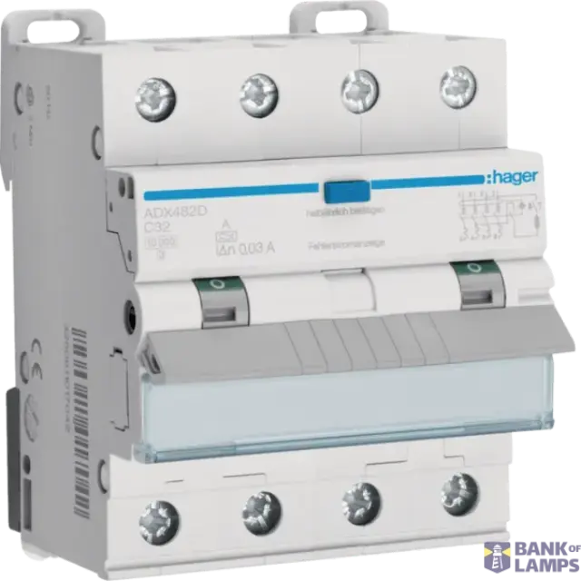 Differential circuit breaker 4P 10kA C-32A 30mA type A