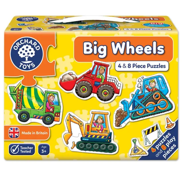 Παζλ 4/8τμχ Big Wheels (3+ ετών) - Orchard Toys