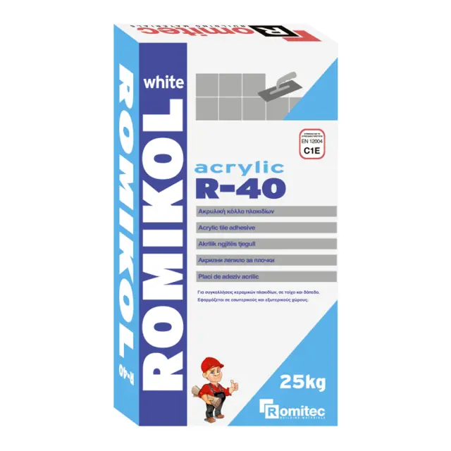 ROMIKOL R-40 / ΑΚΡΥΛΙΚΗ ΚΟΛΛΑ ΠΛΑΚΙΔΙΩΝ ROMITEC 25KG